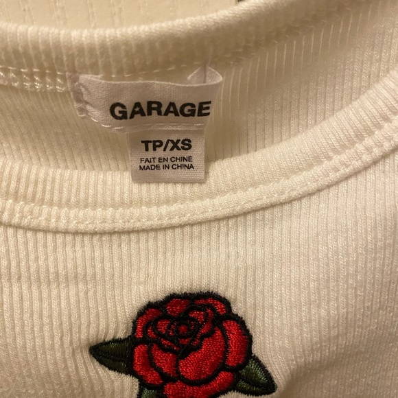 White tank top rose patch XS - Picture 3 of 4